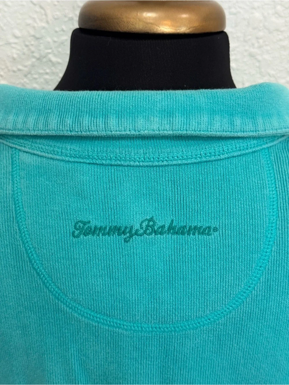 Tommy Bahama Teal Quarter-Zip Pullover - Picture 4 of 6